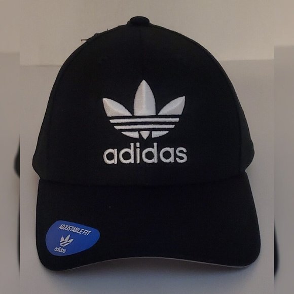 Ecko Unlimited Other - ADIDAS ORIGINALS SNAPBACK HAT MEN'S ADJUSTABLE EMBROIDERED WHITE LOGO BLACK OS